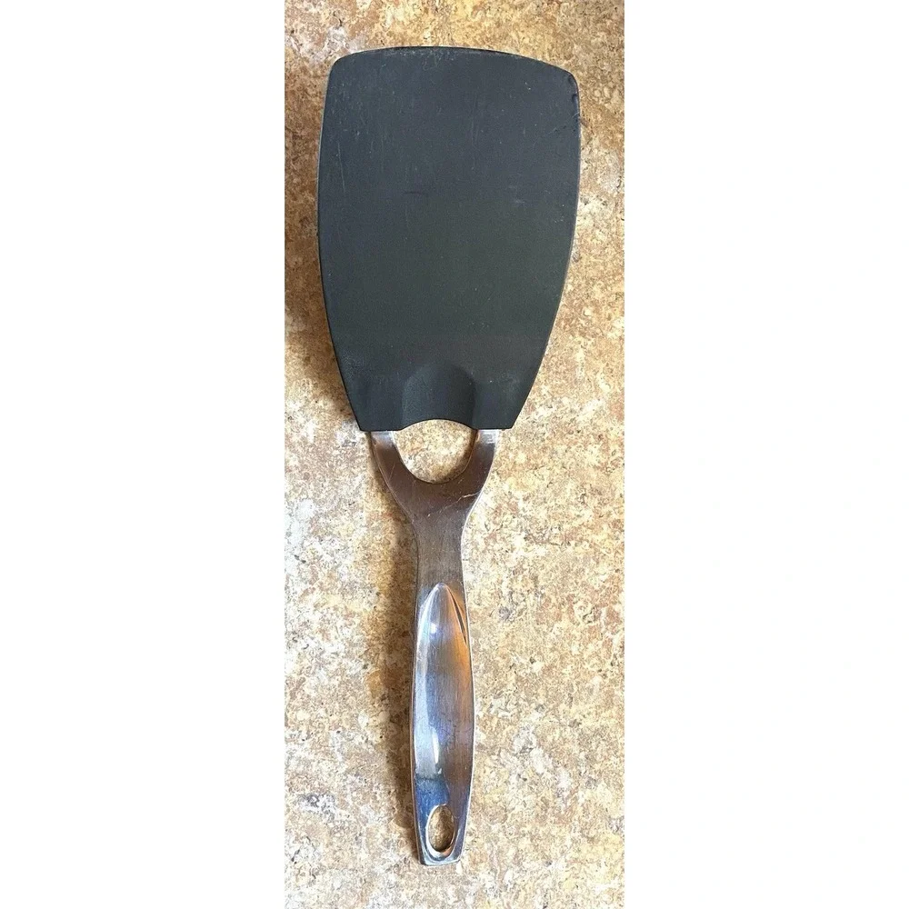 Oneida Flexible Black Spatula Turner Flipper Stainless Rounded Handle READ